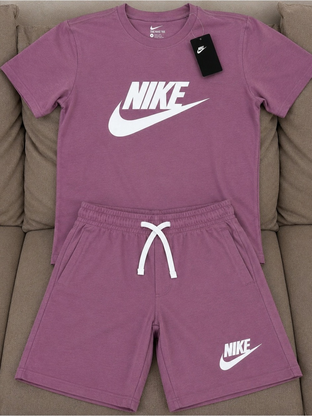 Nike pink shorts set